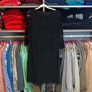 The Limited black lace 3/4 sleeve back zipper closure dress size XS NWT